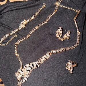 Leopard Design Gold and Black Necklace Set